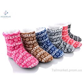 Фотография Тапки женские для дома зима 1477 mix (12 пар р.36-41) "Acorus" недорого оптом от прямого поставщика