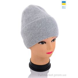 Жіноча шапка Зима Ангора на флісі 2166-8 l.grey (2 шт. р.сітка56-60) "Angelica" недорого оптом від прямого постачальника