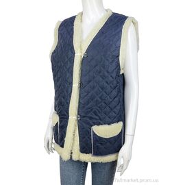 Фотография Жилетка женская Зима Жилетка хутро синьо-біла (8 шт. р.сетка 52-62) "LiBang" недорого оптом от прямого поставщика