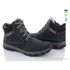 Фотография Ботинки мужские стильные зима Lion KC1 чорний (8 пар р.40-45) "Kindzer" недорого оптом от прямого поставщика