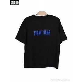Футболка унісекс Літо 3972-160-1 black (5 шт. р.сітка120-160) "BIG" недорого оптом від прямого постачальника