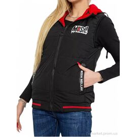 Жилетка жіноча Весна/осінь 20166 чорно-червоний (5 шт. р.сіткаS-2XL) "Massmag" недорого оптом від прямого постачальника