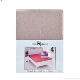 Постільна білизна  01-3 Простирало МАХРОВЕ (160x200)+дві наволочки(50x70) бежевий (5 шт. р.сіткаOne size) "NOVA VIDNOVA" недорого оптом від прямого постачальника