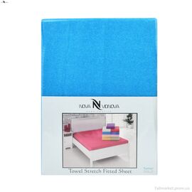 Постільна білизна  01-4 Простирало МАХРОВЕ (160x200)+дві наволочки(50x70) блакитний (5 шт. р.сіткаOne size) "NOVA VIDNOVA" недорого оптом від прямого постачальника