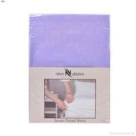 Постільна білизна  01-1 Простирало ТРИКОТАЖНЕ (140x200)+одна наволочка(50x70) фіолетовий (5 шт. р.сіткаOne size) "NOVA VIDNOVA" недорого оптом від прямого постачальника
