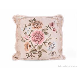 Подушка  10967 гобелен 50x50см beige (2 шт. р.сіткаOne size) "Obuvok" недорого оптом від прямого постачальника