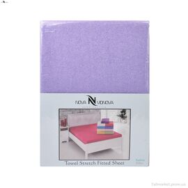 Постільна білизна  101-1 Простирало МАХРОВЕ (120x200)+одна наволочка(50x70) фіолетовий (5 шт. р.сіткаOne size) "NOVA VIDNOVA" недорого оптом від прямого постачальника