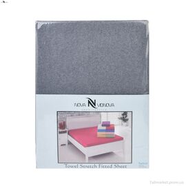 Постільна білизна  101-2 Простирало  МАХРОВЕ (120x200)+одна наволочка(50x70) сірий (5 шт. р.сіткаOne size) "NOVA VIDNOVA" недорого оптом від прямого постачальника