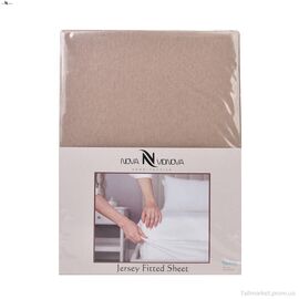 Постільна білизна  101-3 Простирало ТРИКОТАЖНЕ (120x200)+одна наволочка(50x70) бежевий (5 шт. р.сіткаOne size) "NOVA VIDNOVA" недорого оптом від прямого постачальника