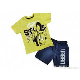 Костюм дитячий Літо 2466 жовтий (4 шт. р.сітка5-8) "Kids-modnik" недорого оптом від прямого постачальника