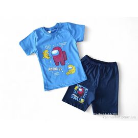 Костюм дитячий Літо 1001 блакитний (4 шт. р.сітка3-6) "Kids-modnik" недорого оптом від прямого постачальника