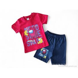 Костюм дитячий Літо 1001 червоний (4 шт. р.сітка3-6) "Kids-modnik" недорого оптом від прямого постачальника