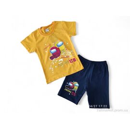 Костюм дитячий Літо 1002 жовтий (4 шт. р.сітка3-6) "Kids-modnik" недорого оптом від прямого постачальника