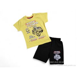 Костюм дитячий Літо 8171 жовтий (4 шт. р.сітка2-5) "Kids-modnik" недорого оптом від прямого постачальника