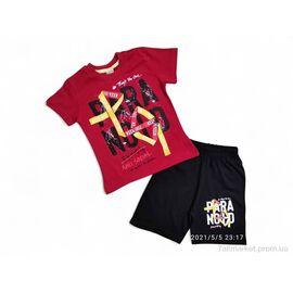 Костюм дитячий Літо 8172 червоний (4 шт. р.сітка2-5) "Kids-modnik" недорого оптом від прямого постачальника