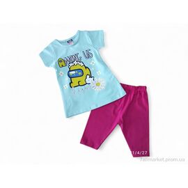Костюм дитячий Літо 2002 бірюзово-малиновий (4 шт. р.сітка3-6) "Kids-modnik" недорого оптом від прямого постачальника