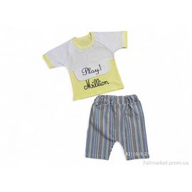 Костюм дитячий Літо 2323 жовтий (3 шт. р.сітка3-9) "Kids-modnik" недорого оптом від прямого постачальника