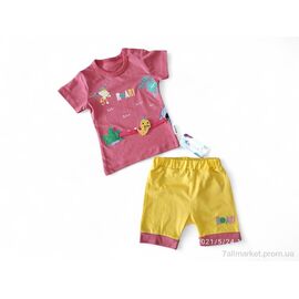 Костюм дитячий Літо 212288 цегляний (3 шт. р.сітка6-12) "Kids-modnik" недорого оптом від прямого постачальника