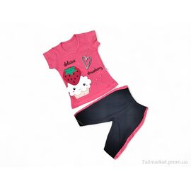 Костюм дитячий Літо 2554 кораловий (3 шт. р.сітка1-3) "Kids-modnik" недорого оптом від прямого постачальника