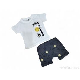 Костюм дитячий Літо 53447 білий (3 шт. р.сітка9-24) "Kids-modnik" недорого оптом від прямого постачальника