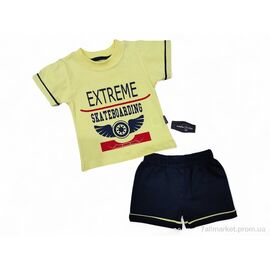 Костюм дитячий Літо 5039 жовтий (4 шт. р.сітка9-24) "Kids-modnik" недорого оптом від прямого постачальника