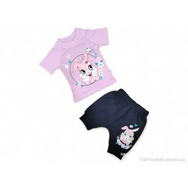 Костюм дитячий Літо 58301 рожевий (4 шт. р.сітка9-18) "Kids-modnik" недорого оптом від прямого постачальника