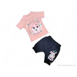 Костюм дитячий Літо 58301 пудра (4 шт. р.сітка9-18) "Kids-modnik" недорого оптом від прямого постачальника