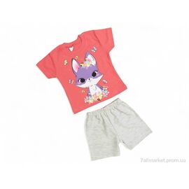 Костюм дитячий Літо 2138 кораловий (4 шт. р.сітка9-24) "Kids-modnik" недорого оптом від прямого постачальника