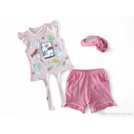 Фотография Костюм детский Лето 212663 персиково-кораловий (3 шт. р.сетка 1-3) "Kids-modnik" недорого оптом от прямого поставщика