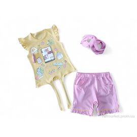 Фотография Костюм детский Лето 212663 жовто-рожевий (3 шт. р.сетка 1-3) "Kids-modnik" недорого оптом от прямого поставщика