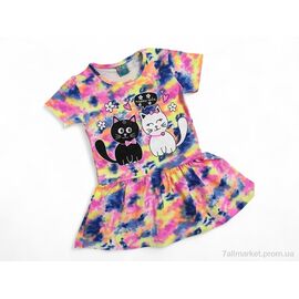 Фотография Платье детское Лето 4880 різнокольоровий рожевий кішки (5 шт. р.сетка 2-6) "Kids-modnik" недорого оптом от прямого поставщика