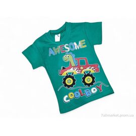 Фотография Футболка детская Лето 101 дракон зелений (4 шт. р.сетка 1-4) "Kids-modnik" недорого оптом от прямого поставщика