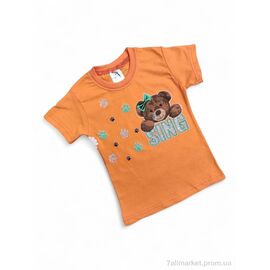 Футболка дитяча Літо 117-2 помаранчевий (4 шт. р.сітка1-4) "Kids-modnik" недорого оптом від прямого постачальника