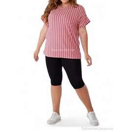 Фотография Капри женские Лето 100 black (5 шт. р.сетка XL-5XL) "Алия" недорого оптом от прямого поставщика