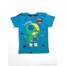 Фотография Футболка детская Лето 4084 Leon бірюзовий (4 шт. р.сетка 5-8) "Kids-modnik" недорого оптом от прямого поставщика