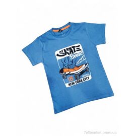 Фотография Футболка детская Лето 8503 синій (5 шт. р.сетка 8-12) "Kids-modnik" недорого оптом от прямого поставщика