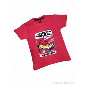 Фотография Футболка детская Лето 8503 червоний (5 шт. р.сетка 8-12) "Kids-modnik" недорого оптом от прямого поставщика