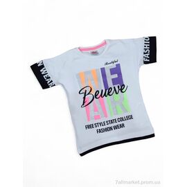 Фотография Футболка детская Лето 9184 білий (4 шт. р.сетка 5-8) "Kids-modnik" недорого оптом от прямого поставщика