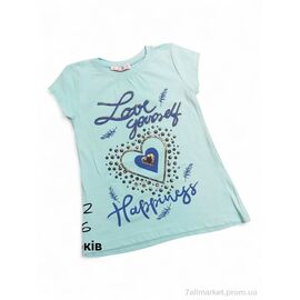 Фотография Футболка детская Лето 1052 бірюзовий (4 шт. р.сетка 5-8) "Kids-modnik" недорого оптом от прямого поставщика