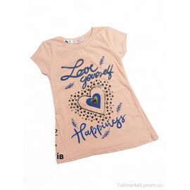 Фотография Футболка детская Лето 1052 персиковий (4 шт. р.сетка 5-8) "Kids-modnik" недорого оптом от прямого поставщика