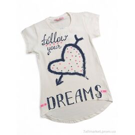 Фотография Футболка детская Лето 1049 молочний (4 шт. р.сетка 5-8) "Kids-modnik" недорого оптом от прямого поставщика
