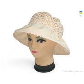 Капелюх жіночий Літо 0025 бежевий (5 шт. р.сітка56-62) "Mabi" недорого оптом від прямого постачальника