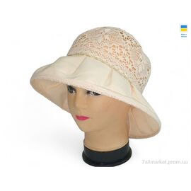 Капелюх жіночий Літо 0026 бежевий (5 шт. р.сітка56-62) "Mabi" недорого оптом від прямого постачальника