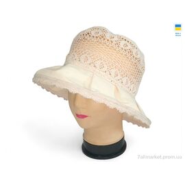 Капелюх жіночий Літо 0027 бежевий (5 шт. р.сітка56-62) "Mabi" недорого оптом від прямого постачальника
