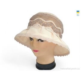 Капелюх жіночий Літо 0028 бежевий (5 шт. р.сітка56-62) "Mabi" недорого оптом від прямого постачальника