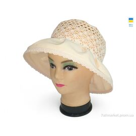 Капелюх жіночий Літо 0029 бежевий (5 шт. р.сітка56-62) "Mabi" недорого оптом від прямого постачальника