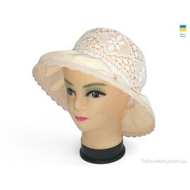 Капелюх жіночий Літо 0030 бежевий (5 шт. р.сітка56-62) "Mabi" недорого оптом від прямого постачальника