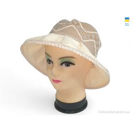 Капелюх жіночий Літо 0031 бежевий (5 шт. р.сітка56-62) "Mabi" недорого оптом від прямого постачальника