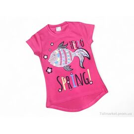 Фотография Футболка детская Лето 1501 малиновий (4 шт. р.сетка 5-8) "Kids-modnik" недорого оптом от прямого поставщика