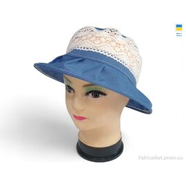 Фотография Шляпа женская Лето 0088 синій (5 шт. р.сетка 56-62) "Mabi" недорого оптом от прямого поставщика